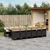 vidaXL Ensemble à manger de jardin 13 pcs coussins noir résine tressée