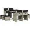 vidaXL Ensemble à manger de jardin et coussins 9 pcs gris clair rotin