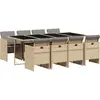 vidaXL Ensemble à manger de jardin et coussins 9 pcs mélange beige