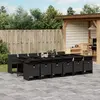 vidaXL Ensemble à manger de jardin 13 pcs coussins noir résine tressée