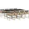 vidaXL Ensemble à manger de jardin et coussins 9 pcs mélange beige