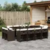 vidaXL Ensemble à manger de jardin avec coussins 13 pcs marron rotin