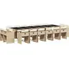 vidaXL Ensemble à manger de jardin et coussins 17 pcs beige