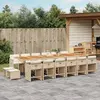 vidaXL Ensemble à manger de jardin et coussins 17 pcs beige
