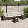 vidaXL - 7-delige - Loungeset - met - kussens - poly - rattan - bruin