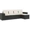vidaXL Salon de jardin 6 pcs avec coussins noir résine tressée