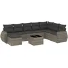 vidaXL Salon de jardin 8 pcs avec coussins gris résine tressée