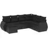 vidaXL Salon de jardin 8 pcs avec coussins noir résine tressée