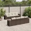 vidaXL - 9-delige - Loungeset - met - kussens - poly - rattan - bruin