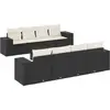 vidaXL Salon de jardin 9 pcs avec coussins noir résine tressée
