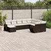 vidaXL - 10-delige - Loungeset - met - kussens - poly - rattan - bruin