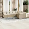 vidaXL Salon de jardin avec coussins 9 pcs beige résine tressée