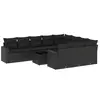 vidaXL Vidaxl Salon De Jardin 11 Pcs Avec Coussins Noir Résine Tressée