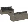 vidaXL Salon de jardin avec coussins 7 pcs gris résine tressée