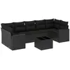 vidaXL Salon de jardin 8 pcs avec coussins noir résine tressée