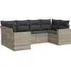 vidaXL Salon de jardin 6 pcs avec coussins gris clair résine tressée