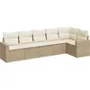 vidaXL Salon de jardin avec coussins 6 pcs beige résine tressée