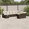 vidaXL - 10-delige - Loungeset - met - kussens - poly - rattan - bruin