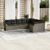 vidaXL Salon de jardin 9 pcs avec coussins gris résine tressée