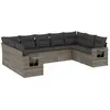 vidaXL Salon de jardin 9 pcs avec coussins gris résine tressée