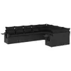 vidaXL Salon de jardin 10 pcs avec coussins noir résine tressée