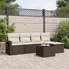 vidaXL - 6-delige - Loungeset - met - kussens - poly - rattan - bruin