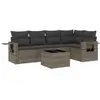 vidaXL Salon de jardin 6 pcs avec coussins gris résine tressée
