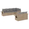 vidaXL Salon de jardin avec coussins 7 pcs beige résine tressée