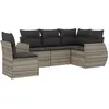 vidaXL Salon de jardin 5 pcs avec coussins gris clair résine tressée