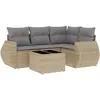 vidaXL Salon de jardin avec coussins 4 pcs beige résine tressée