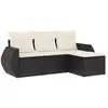 vidaXL Salon de jardin 5 pcs avec coussins noir résine tressée