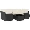 vidaXL Salon de jardin 7 pcs avec coussins noir résine tressée