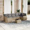 vidaXL Salon de jardin avec coussins 8 pcs beige résine tressée