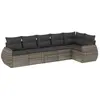 vidaXL Salon de jardin avec coussins 7 pcs gris résine tressée