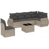 vidaXL Salon de jardin avec coussins 7 pcs gris clair résine tressée