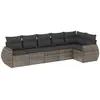 vidaXL Salon de jardin 6 pcs avec coussins gris résine tressée