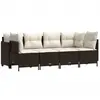 vidaXL Salon de jardin avec coussins 5 pcs marron résine tressée