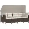 vidaXL Salon de jardin avec coussins 5 pcs marron résine tressée