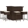 vidaXL Ensemble de bar de jardin avec coussins 5 pcs marron poly rotin