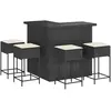 vidaXL Ensemble de bar de jardin 5 pcs avec coussins noir poly rotin