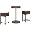 vidaXL Ensemble de bar de jardin 3 pcs et coussins brun résine tressée