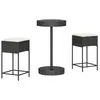 vidaXL Ensemble de bar de jardin 3 pcs avec coussins noir poly rotin