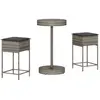 vidaXL Ensemble de bar de jardin 3 pcs et coussins gris résine tressée