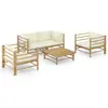 vidaXL Ensemble de bar de jardin avec coussins 5 pcs marron poly rotin