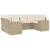 vidaXL Salon de jardin avec coussins 6 pcs beige résine tressée