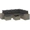 vidaXL Salon de jardin 8 pcs avec coussins gris résine tressée