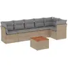 vidaXL Salon de jardin avec coussins 7pcs mélange beige résine tressée