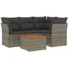 vidaXL Salon de jardin 5 pcs avec coussins gris résine tressée