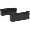 vidaXL Salon de jardin 9 pcs avec coussins noir résine tressée