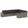 vidaXL Salon de jardin avec coussins 10 pcs gris résine tressée
